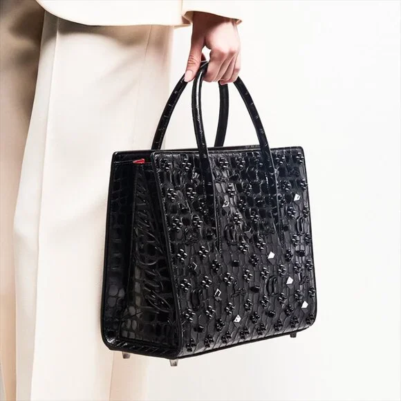 Christian Louboutin Medium Paloma Studs Leather Satchel Bag - Picture 9 of 9